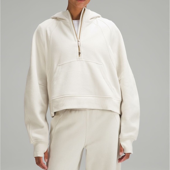 NWT Lululemon Scuba Oversized Half Zip Hoodie *Gold Zip Bone Size XS/S - Picture 7 of 10